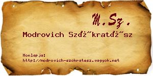 Modrovich Szókratész névjegykártya